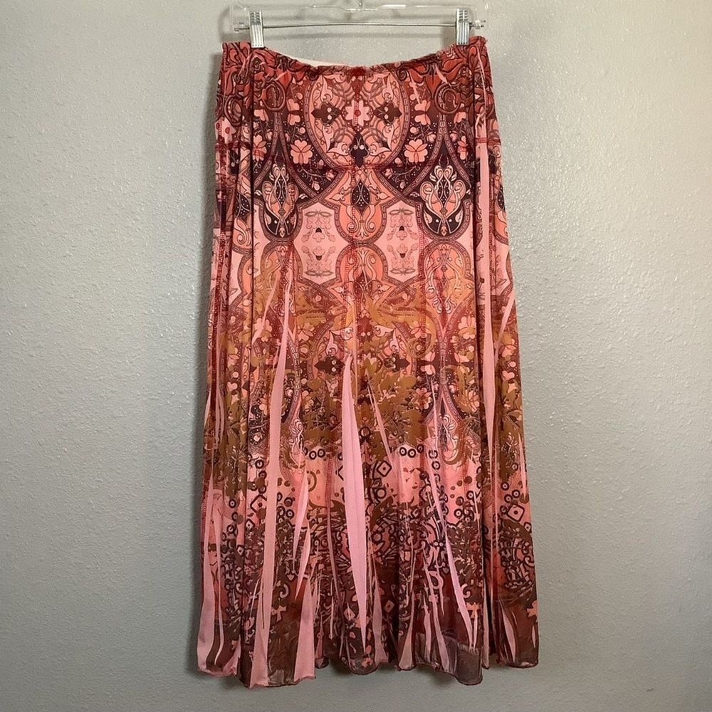Y2K Pink Maxi Skirt 16W Fairycore Feminine Bohemian‎ Boho Hippie Summer Festival